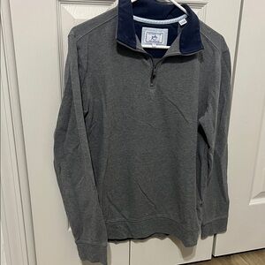 Southern Tide Men's Charcoal and Navy Quarter-Zip Sweater